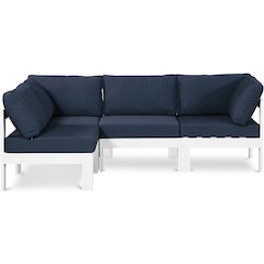 Nizuc Navy Water Resistant Fabric Outdoor Patio Modular Sectional