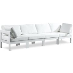 Nizuc White Water Resistant Fabric Outdoor Patio Modular Sofa