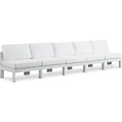 Nizuc White Water Resistant Fabric Outdoor Patio Modular Sofa