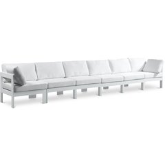 Nizuc White Water Resistant Fabric Outdoor Patio Modular Sofa
