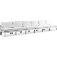 Nizuc White Water Resistant Fabric Outdoor Patio Modular Sofa