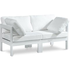 Nizuc White Water Resistant Fabric Outdoor Patio Modular Sofa