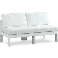 Nizuc White Water Resistant Fabric Outdoor Patio Modular Sofa