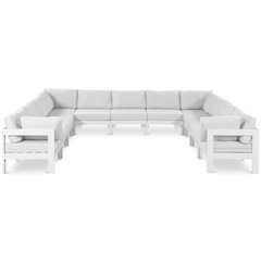 Nizuc White Water Resistant Fabric Outdoor Patio Modular Sectional