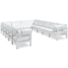 Nizuc White Water Resistant Fabric Outdoor Patio Modular Sectional
