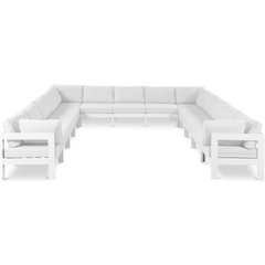 Nizuc White Water Resistant Fabric Outdoor Patio Modular Sectional