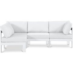 Nizuc White Water Resistant Fabric Outdoor Patio Modular Sectional