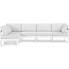 Nizuc White Water Resistant Fabric Outdoor Patio Modular Sectional