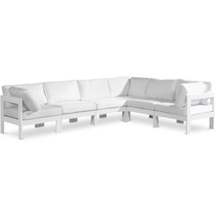 Nizuc White Water Resistant Fabric Outdoor Patio Modular Sectional