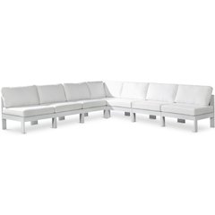 Nizuc White Water Resistant Fabric Outdoor Patio Modular Sectional