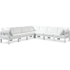 Nizuc White Water Resistant Fabric Outdoor Patio Modular Sectional