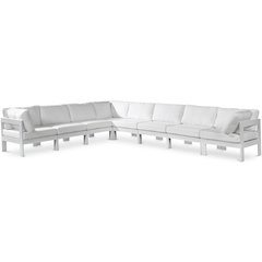 Nizuc White Water Resistant Fabric Outdoor Patio Modular Sectional