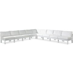 Nizuc White Water Resistant Fabric Outdoor Patio Modular Sectional