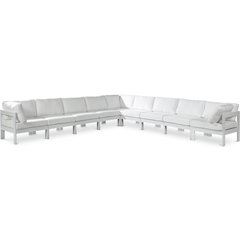 Nizuc White Water Resistant Fabric Outdoor Patio Modular Sectional