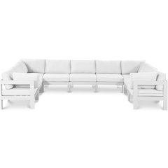 Nizuc White Water Resistant Fabric Outdoor Patio Modular Sectional
