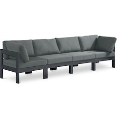 Nizuc Grey Water Resistant Fabric Outdoor Patio Modular Sofa