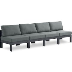 Nizuc Grey Water Resistant Fabric Outdoor Patio Modular Sofa