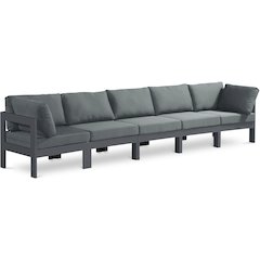 Nizuc Grey Water Resistant Fabric Outdoor Patio Modular Sofa
