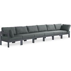 Nizuc Grey Water Resistant Fabric Outdoor Patio Modular Sofa
