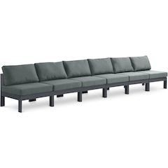 Nizuc Grey Water Resistant Fabric Outdoor Patio Modular Sofa