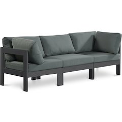 Nizuc Grey Water Resistant Fabric Outdoor Patio Modular Sofa