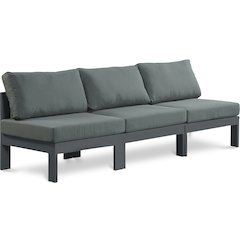 Nizuc Grey Water Resistant Fabric Outdoor Patio Modular Sofa