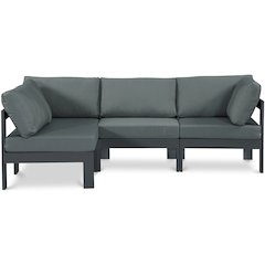 Nizuc Grey Water Resistant Fabric Outdoor Patio Modular Sectional