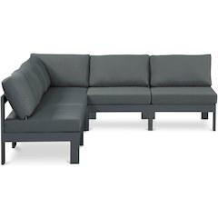 Nizuc Grey Water Resistant Fabric Outdoor Patio Modular Sectional