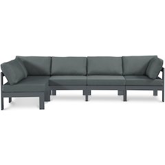 Nizuc Grey Water Resistant Fabric Outdoor Patio Modular Sectional
