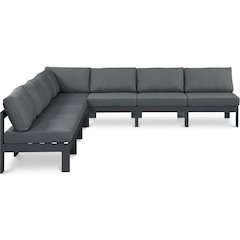 Nizuc Grey Water Resistant Fabric Outdoor Patio Modular Sectional