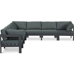 Nizuc Grey Water Resistant Fabric Outdoor Patio Modular Sectional