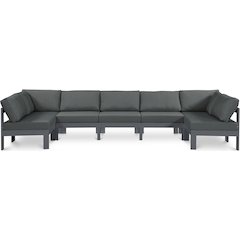 Nizuc Grey Water Resistant Fabric Outdoor Patio Modular Sectional
