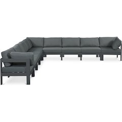 Nizuc Grey Water Resistant Fabric Outdoor Patio Modular Sectional