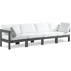 Nizuc White Water Resistant Fabric Outdoor Patio Modular Sofa