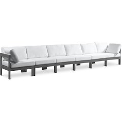 Nizuc White Water Resistant Fabric Outdoor Patio Modular Sofa