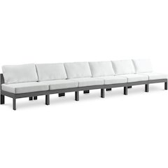 Nizuc White Water Resistant Fabric Outdoor Patio Modular Sofa