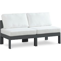 Nizuc White Water Resistant Fabric Outdoor Patio Modular Sofa