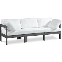 Nizuc White Water Resistant Fabric Outdoor Patio Modular Sofa