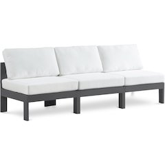 Nizuc White Water Resistant Fabric Outdoor Patio Modular Sofa