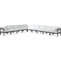 Nizuc White Water Resistant Fabric Outdoor Patio Modular Sectional