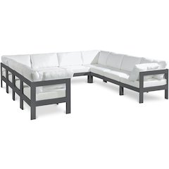 Nizuc White Water Resistant Fabric Outdoor Patio Modular Sectional