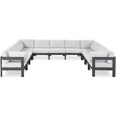Nizuc White Water Resistant Fabric Outdoor Patio Modular Sectional