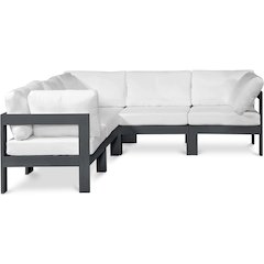 Nizuc White Water Resistant Fabric Outdoor Patio Modular Sectional