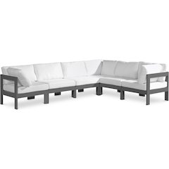 Nizuc White Water Resistant Fabric Outdoor Patio Modular Sectional