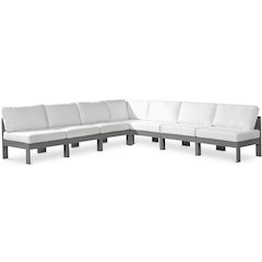Nizuc White Water Resistant Fabric Outdoor Patio Modular Sectional