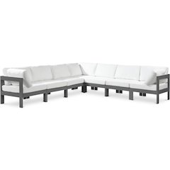 Nizuc White Water Resistant Fabric Outdoor Patio Modular Sectional