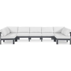 Nizuc White Water Resistant Fabric Outdoor Patio Modular Sectional