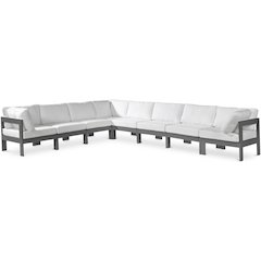 Nizuc White Water Resistant Fabric Outdoor Patio Modular Sectional