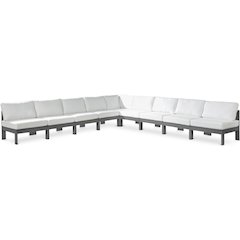 Nizuc White Water Resistant Fabric Outdoor Patio Modular Sectional