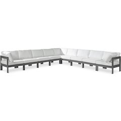 Nizuc White Water Resistant Fabric Outdoor Patio Modular Sectional